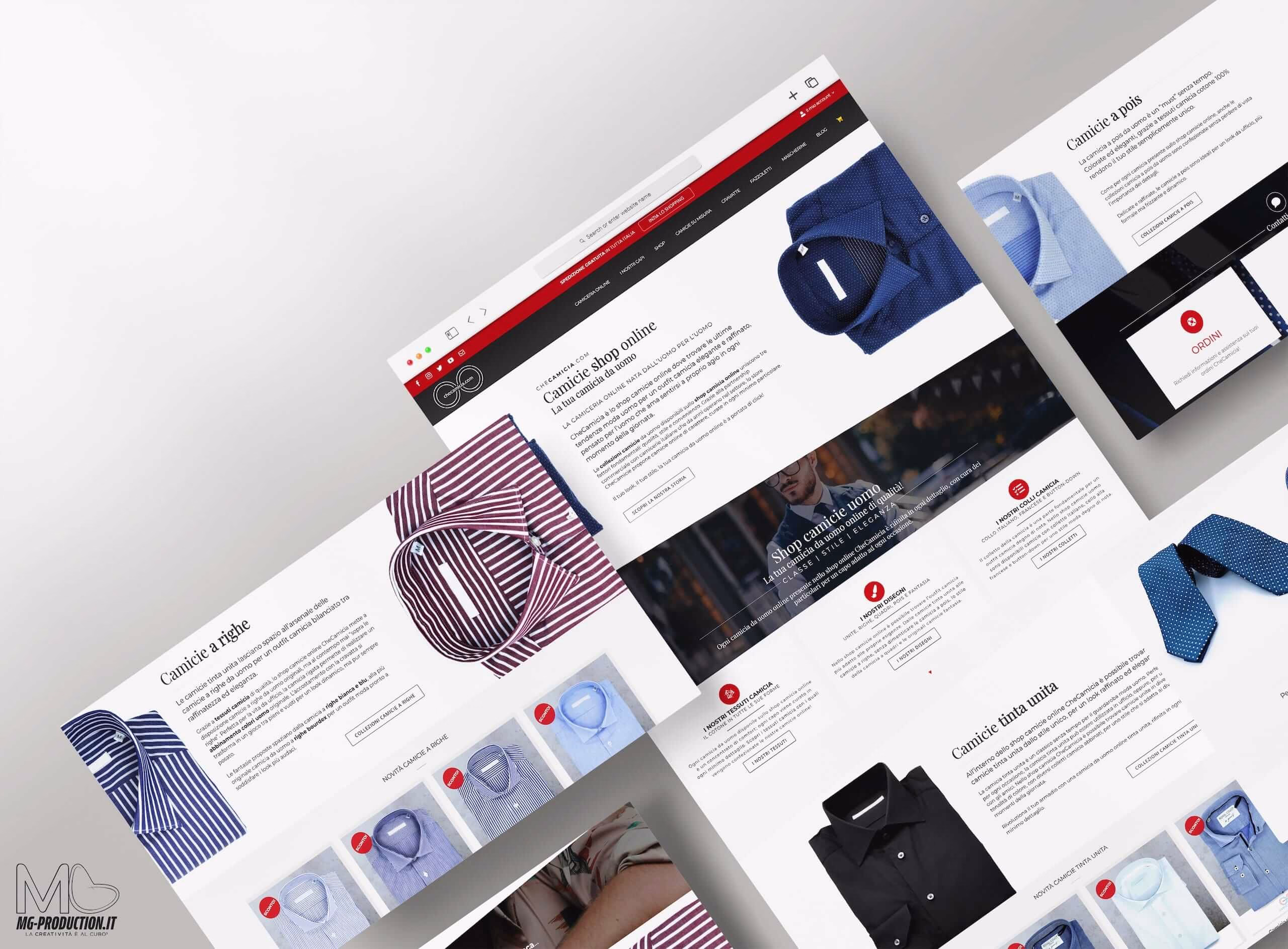 Ideazione sito web wordpress ecommerce CheCamicia