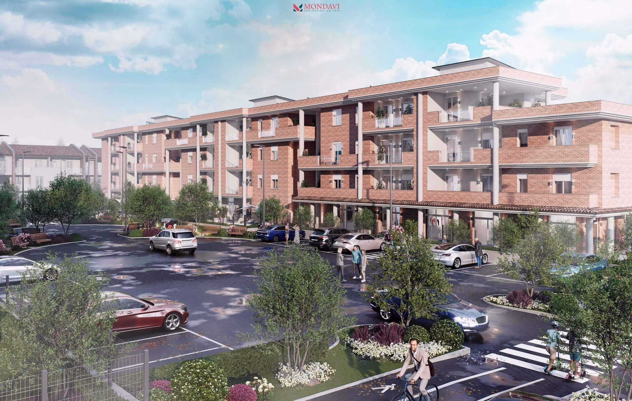Render esterni per complesso residenziale in Langa