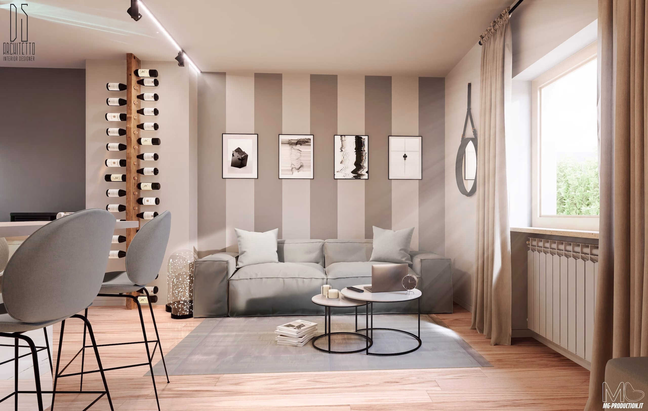 interior-design-appartamento-living-cucina-integrata Progettazioene appartamento su misura MG Production - Agenzia creativa studio design