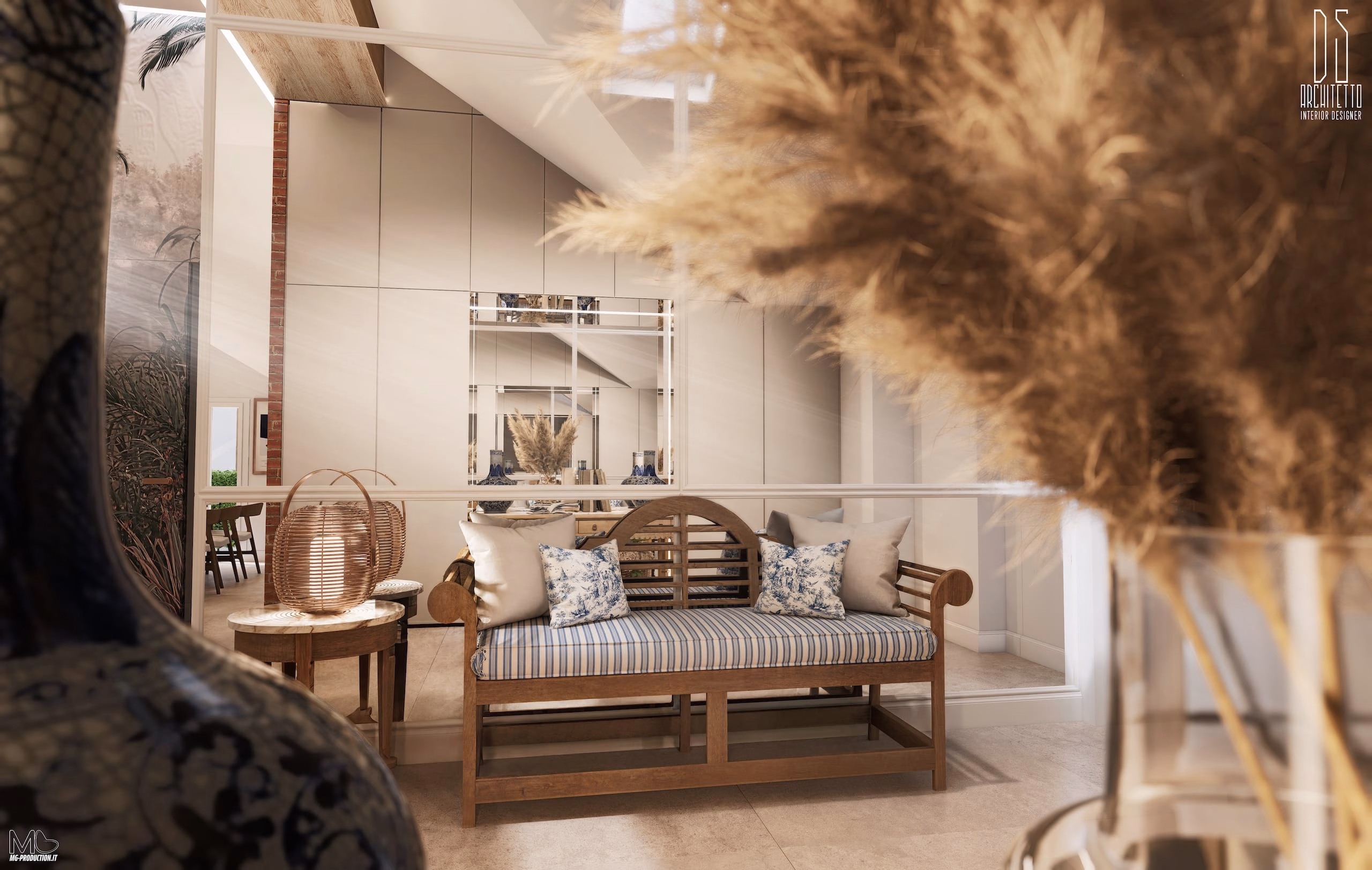 render-interior-design-mini-appartamento-luce Ristrutturazione solaio