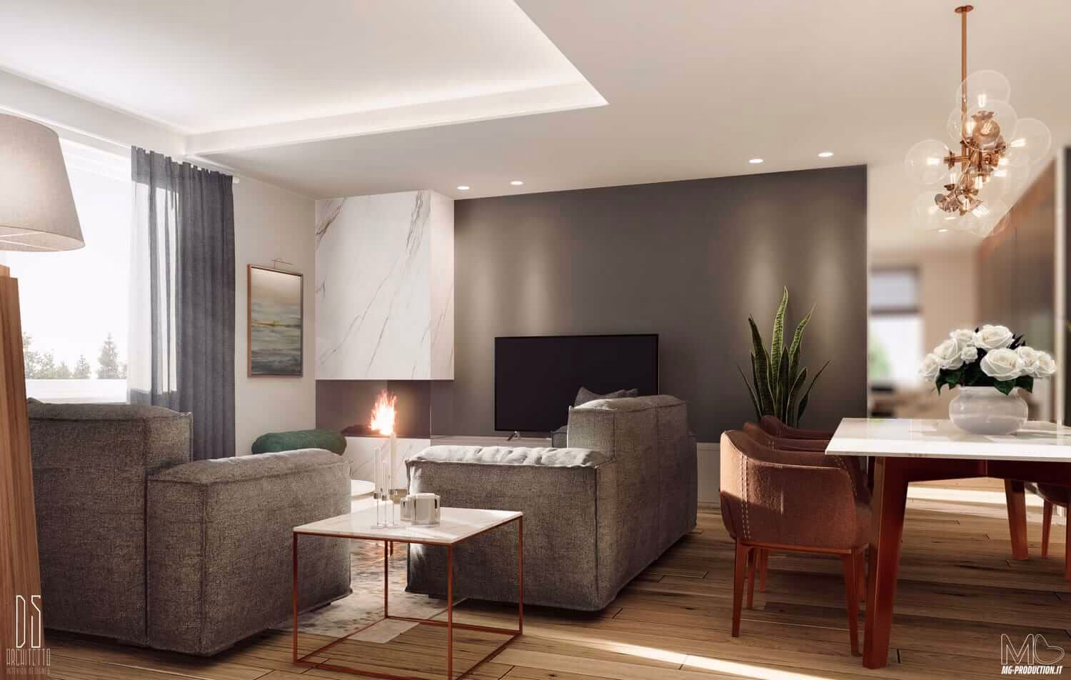 rendering-3d-soggiorno-residenziale-rovere Rendering 3d interni