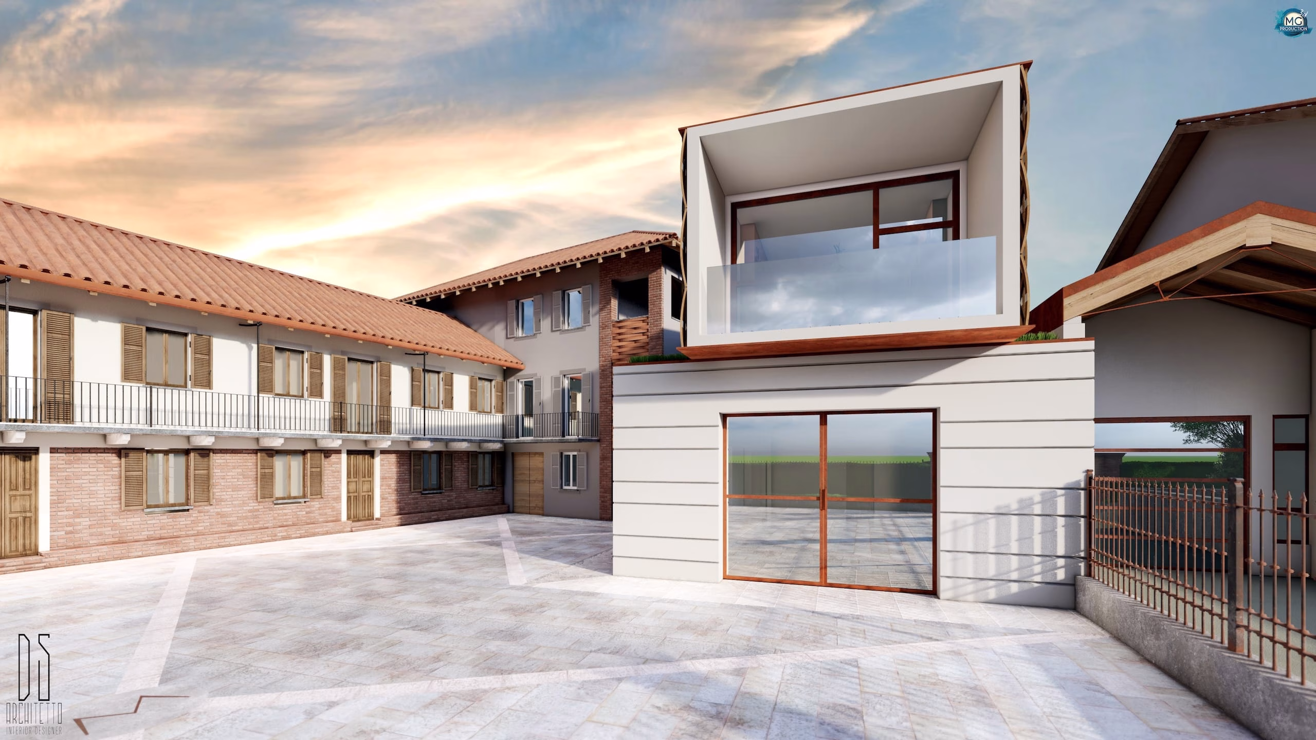 Rendering progetto e paesaggio